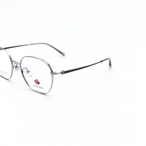 Gọng kính vuông Canavera CV.KL33026 màu bạc phong cách tối giản unisex